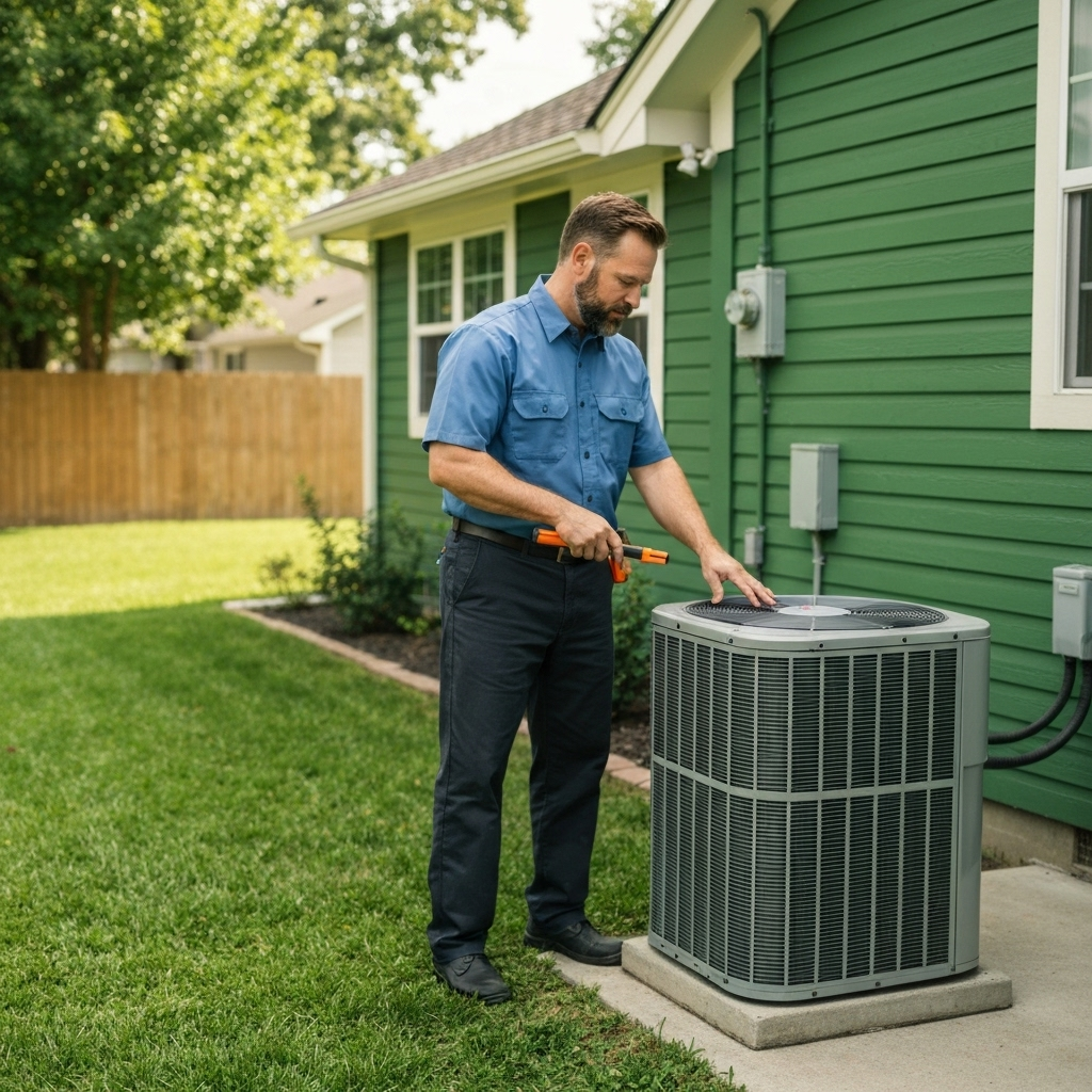 Professional appliance repair technician working